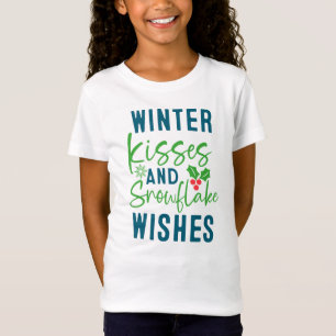 Winter-Küsse und Schneeflocken-Wünsche-51963 T-Shi T-Shirt