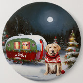 Winter Labrador Caravan Weihnachtsabenteuer Button (Vorderseite)