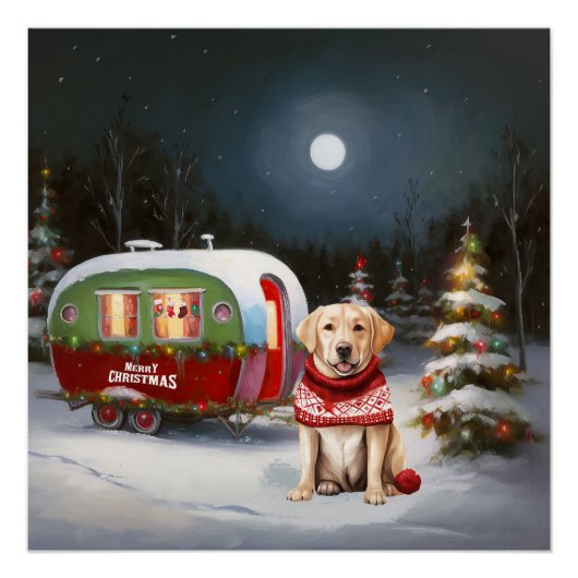 Winter Labrador Caravan Weihnachtsabenteuer Poster (Vorderseite)