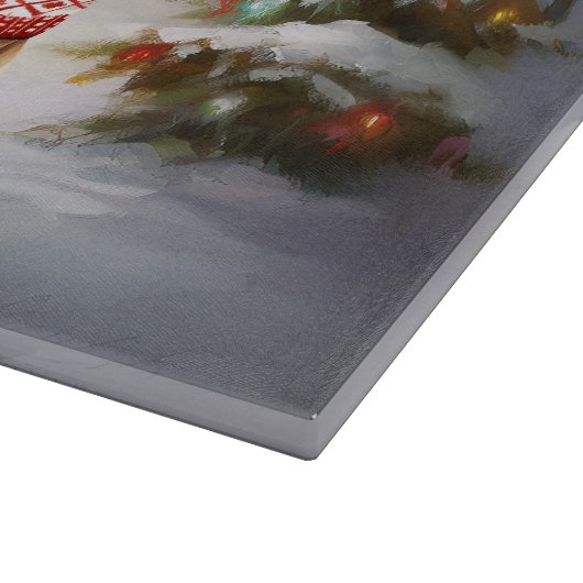 Winter Labrador Caravan Weihnachtsabenteuer Schneidebrett (Ecke)