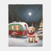 Winter-Labrador-Karawan-Weihnachtsabenteuer Fleecedecke (Vorderseite)