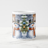 Winter Labrador Retriever Puppy Dog Snowman Jumbo-Tasse (Vorderseite)