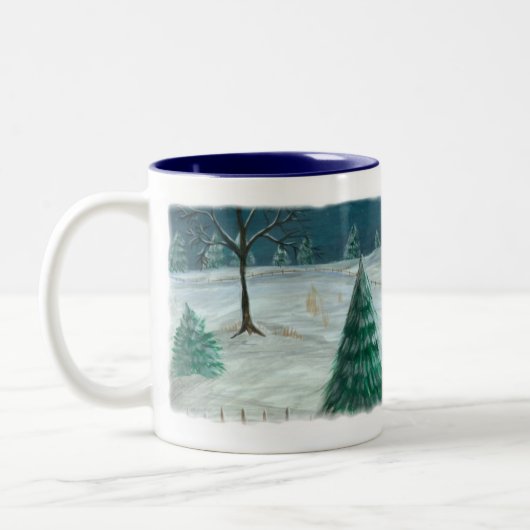 Winter-Labrador-Tasse Zweifarbige Tasse (Links)