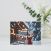 Winter Labrador Weihnachtskarte Feiertagspostkarte (Stehend Vorderseite)