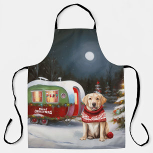 Winter-Labrador-Wohnwagen-Weihnachtsabenteuer Schürze