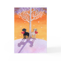 Winter Labradors malen Valentinstag
