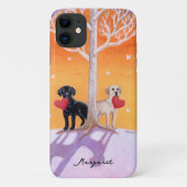 Winter Labradors Painting Case-Mate iPhone Hülle (Rückseite)