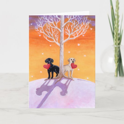 Winter Labradors Painting Karte (Vorderseite)