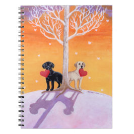 Winter Labradors Painting Notizblock