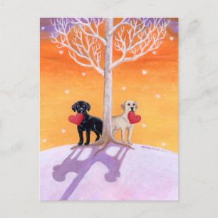 Winter Labradors Painting Postkarte
