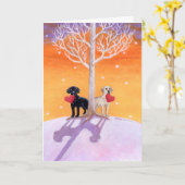 Winter Labradors - Valentinstag Karte (Gelbe Blume)