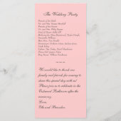Winter Lace on Blush Wedding Programm (Rückseite)