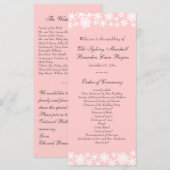 Winter Lace on Blush Wedding Programm (Vorne/Hinten)
