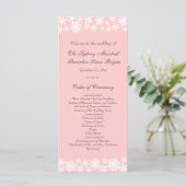 Winter Lace on Blush Wedding Programm (Stehend Vorderseite)