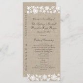 Winter Lace on Burlap Wedding Programm (Vorne/Hinten)