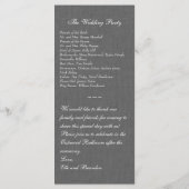 Winter Lace on Gray Linen Wedding Program Programm (Rückseite)