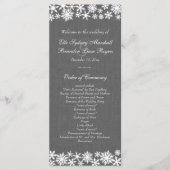 Winter Lace on Gray Linen Wedding Program Programm (Vorderseite)