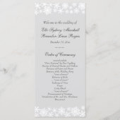 Winter Lace on Gray Wedding Program Programm (Vorderseite)