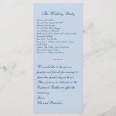 Winter Lace on Icy Blue Wedding Program Programm (Rückseite)