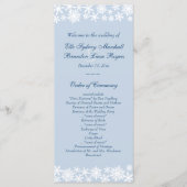 Winter Lace on Icy Blue Wedding Program Programm (Vorderseite)