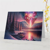 Winter Lake Fireworks Karte (Gelbe Blume)