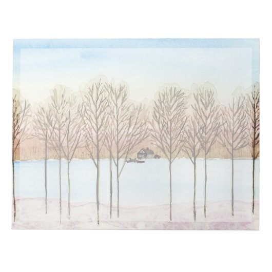 Winter Lake Getaway Notizblock (Vorderseite)