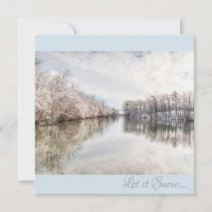 Winter Lake Let It Snow Foto Square Feiertagskarte