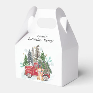 Winter Land Truck und Baby Rudolph Geburtstagspart Geschenkschachtel