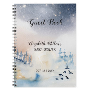 Winter Landscape Baby Showbook Notizblock
