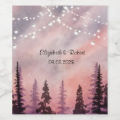 Winter Landscape Greenpine Forest  Weinetikett (Einzelnes Label)