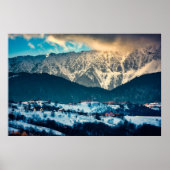 Winter landscape in Carpathian Mountain. Bran Poster (Vorne)