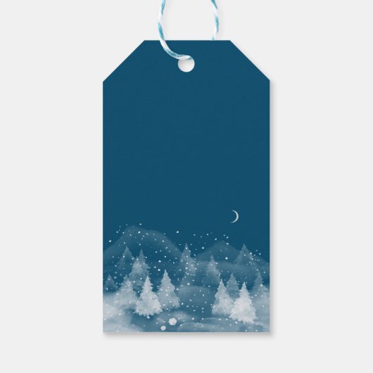 Winter Landscape Snow Thank You Geschenkanhänger (Rückseite)