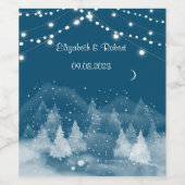 Winter Landscape Snow Wedding Weinetikett (Einzelnes Label)