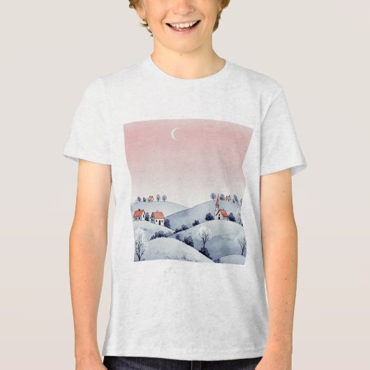 Winter landscape Tri-Blend shirt (Vorderseite)