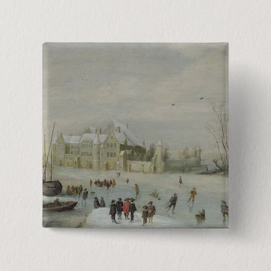 Winter-Landschaft 2 Button (Vorderseite)