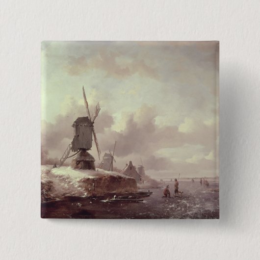 Winter-Landschaft 3 Button (Vorderseite)