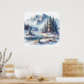 Winter Landschaft Art Poster (Küche)