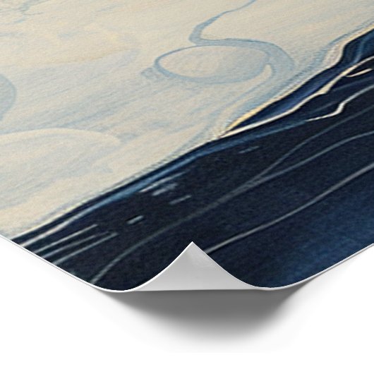 Winter Landschaft Fluss Impressionist Style Poster (Ecke)