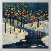 Winter Landschaft Fluss Impressionist Style Poster (Vorne)