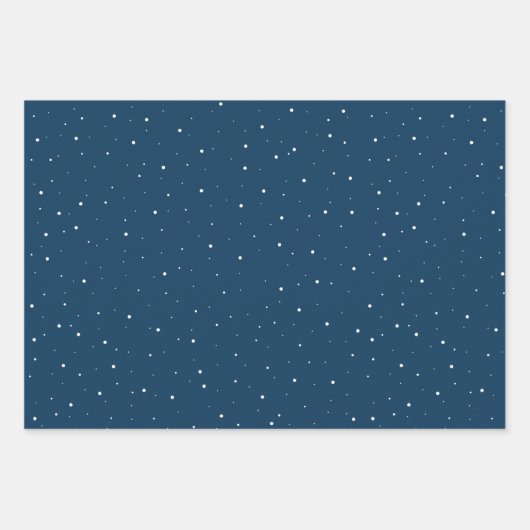 Winter Landschaft Forest Moon Navy Blau Zeichnend Geschenkpapier Set (Vorderseite 2)