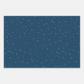 Winter Landschaft Forest Moon Navy Blau Zeichnend Geschenkpapier Set (Vorderseite 2)