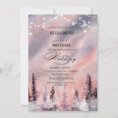 Winter Landschaft Greenpine Forest Script Einladung (Vorderseite)