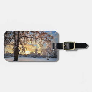 Winter-Landschaft in Lettland Gepäckanhänger