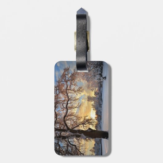 Winter-Landschaft in Lettland Gepäckanhänger (Rückseite vertikal)