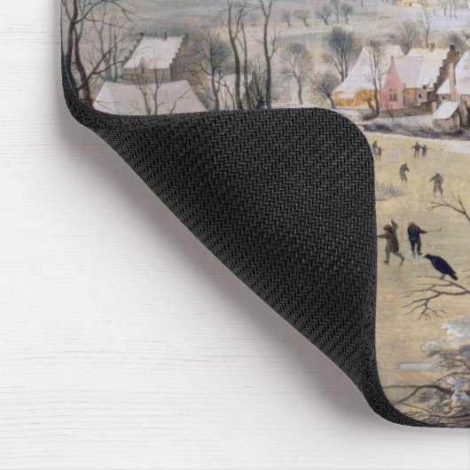 Winter-Landschaft mit Birdtrap, 1601 Mousepad (Ecke)