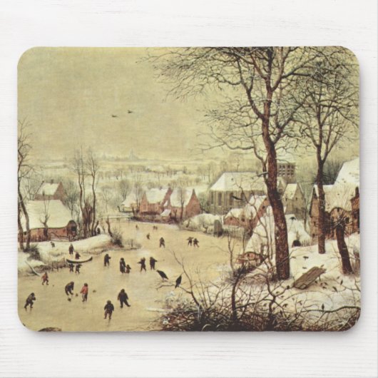 Winter-Landschaft mit einer Vogel-Falle - 1565 Mousepad (Vorne)