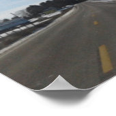 Winter Landschaft mit Hügel Poster (Ecke)