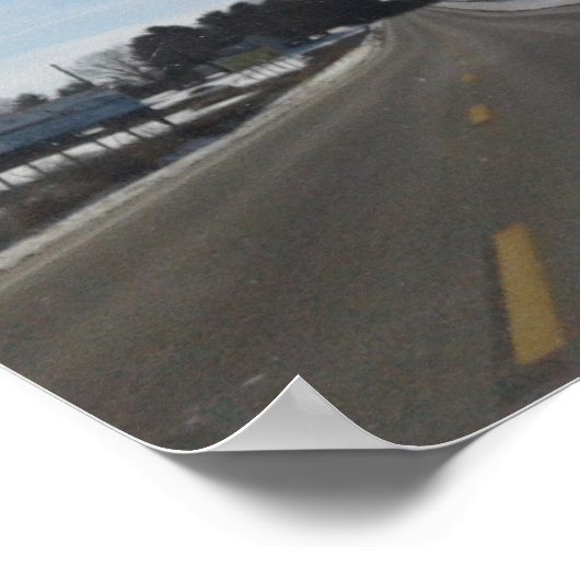 Winter Landschaft mit Hügel Poster (Ecke)