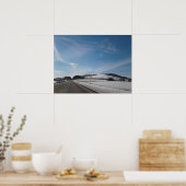 Winter Landschaft mit Hügel Poster (Küche)