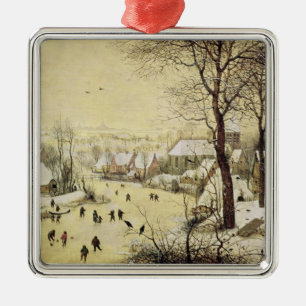 Winter-Landschaft mit Skatern Ornament Aus Metall